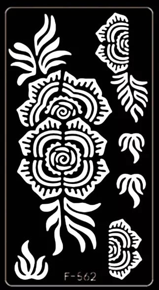 Henna Tattoo Stencils Reusable Self Adhesive Temporary Hand Body Art Template Stencil || Mehndi Design || Apply Mehndi on it