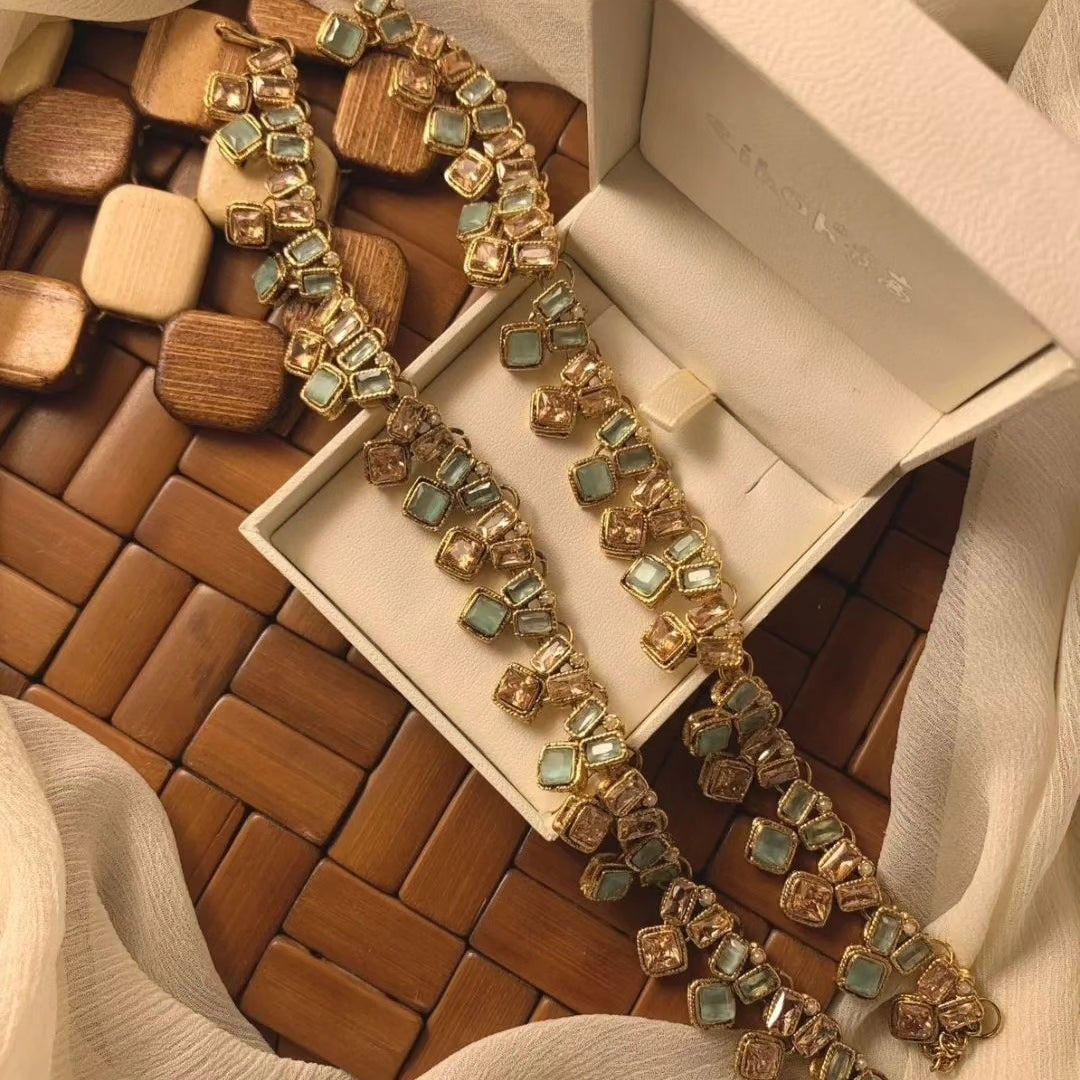 Pure Kundan Pazaib || Indian/ Pakistani/ Traditional Anklet Pair || Antique Gold Wedding Bridal Pazaib || Bollywood Jewelry, Ethnic Wear