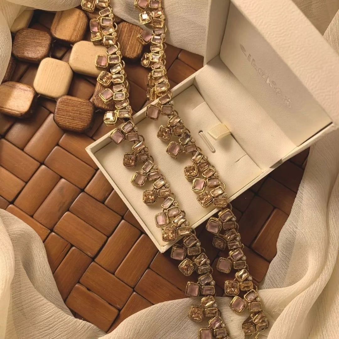 Pure Kundan Pazaib || Indian/ Pakistani/ Traditional Anklet Pair || Antique Gold Wedding Bridal Pazaib || Bollywood Jewelry, Ethnic Wear