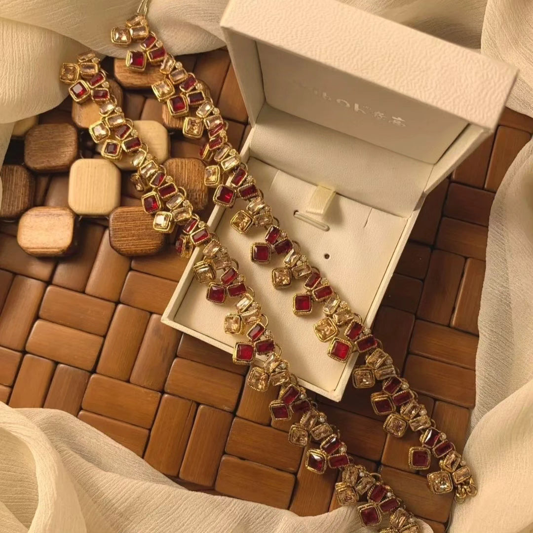 Pure Kundan Pazaib || Indian/ Pakistani/ Traditional Anklet Pair || Antique Gold Wedding Bridal Pazaib || Bollywood Jewelry, Ethnic Wear