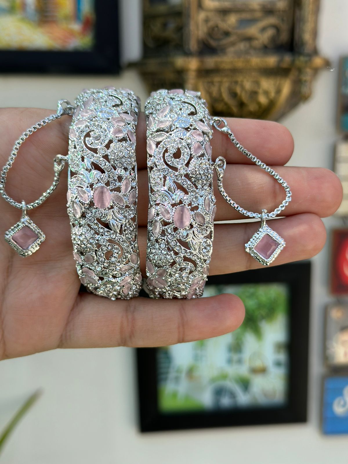 Indian Pakistani Gold Plated Nauratan Multi Kara Bangles