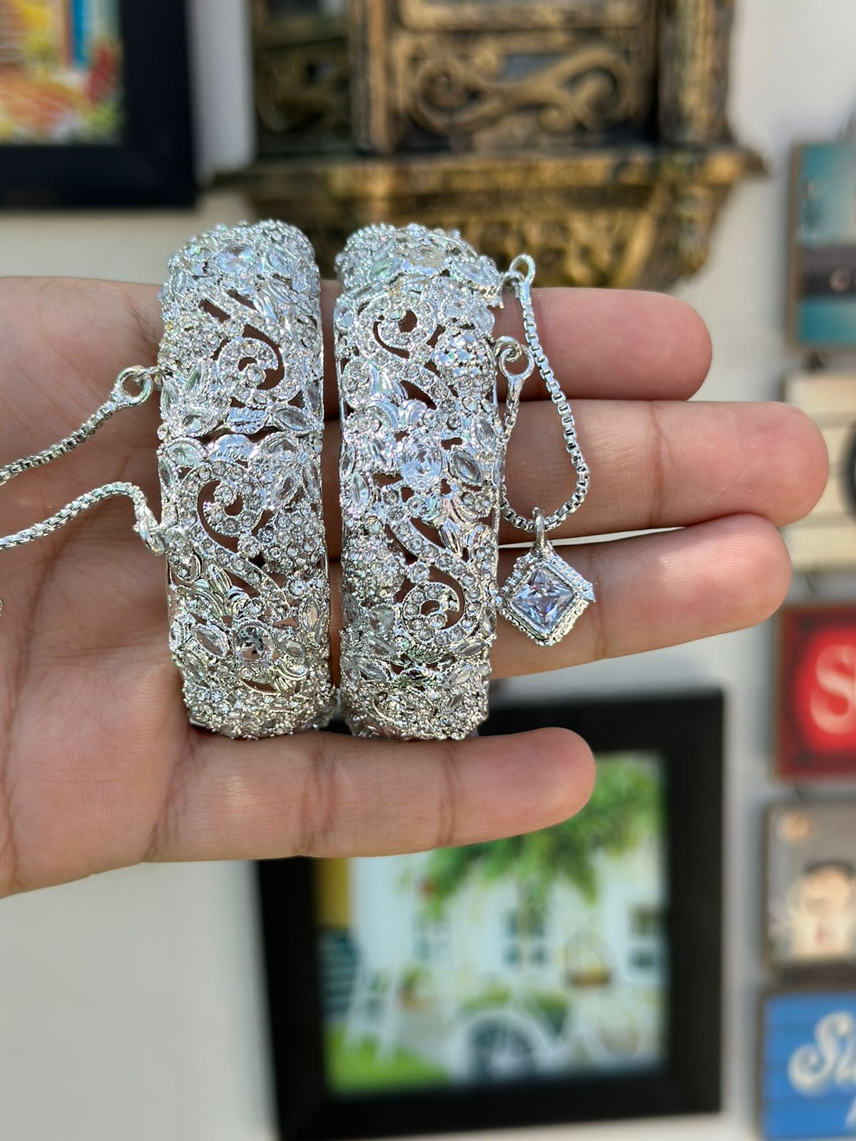 Indian Pakistani Gold Plated Nauratan Multi Kara Bangles