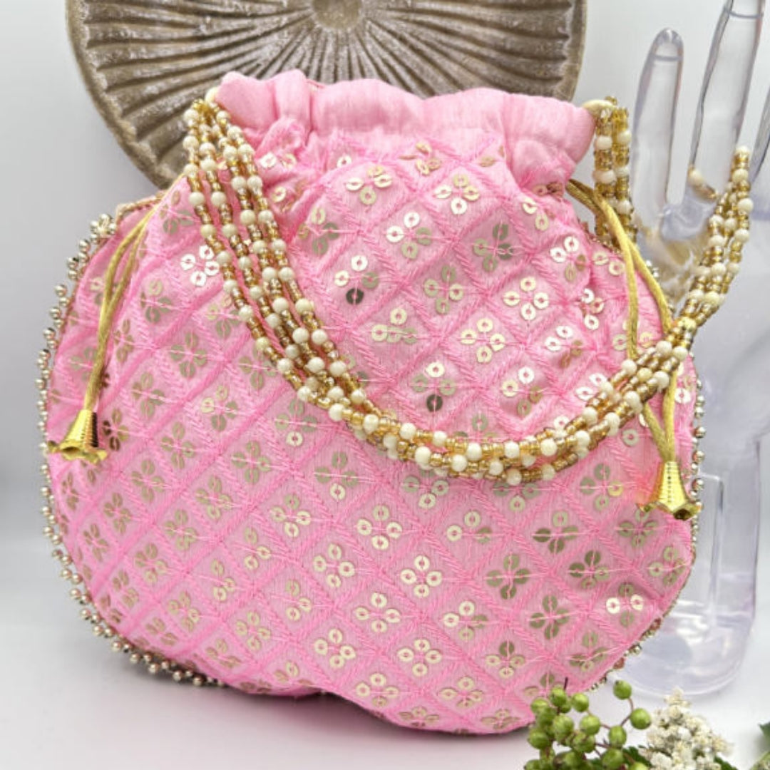 Traditional New Designer Embroidered Favour Bag Potli Bag  Handcrafted Purse Wed