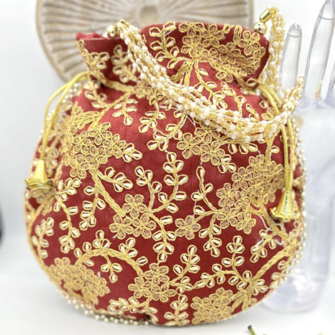 Traditional New Designer Embroidered Favour Bag Potli Bag. Handcrafted Purse Wedding Purse. Perfect Gift For Girl. Evening Bags