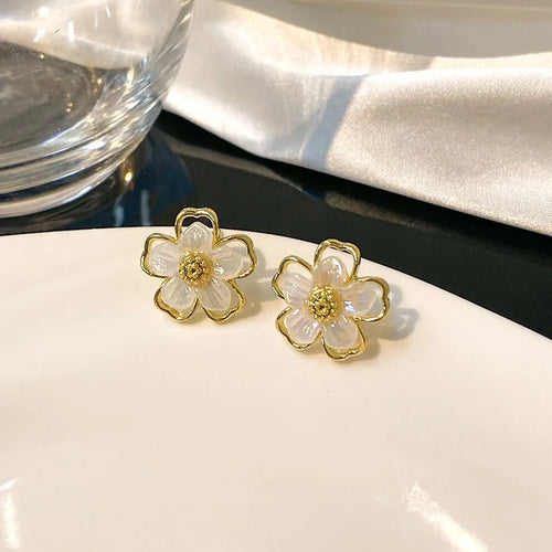 ZAKOL New Temperament Flower Earrings for Women Girls Sweet Korean