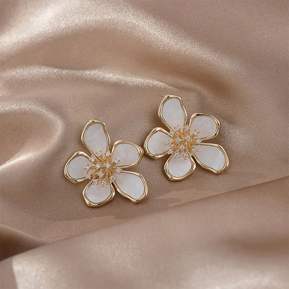 ZAKOL New Temperament Flower Earrings for Women Girls Sweet Korean