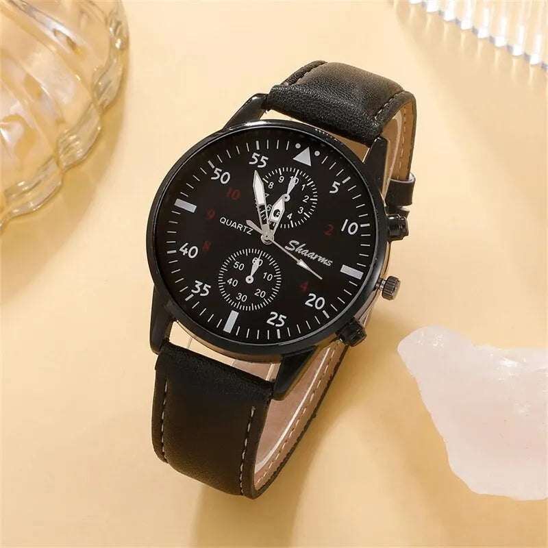 5PCS Set Fashion Mens Sports Watches Man Business Quartz Wristwatch