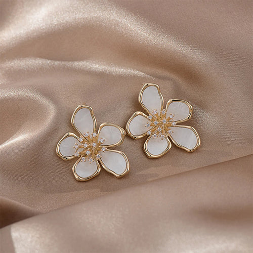 ZAKOL New Temperament Flower Earrings for Women Girls Sweet Korean