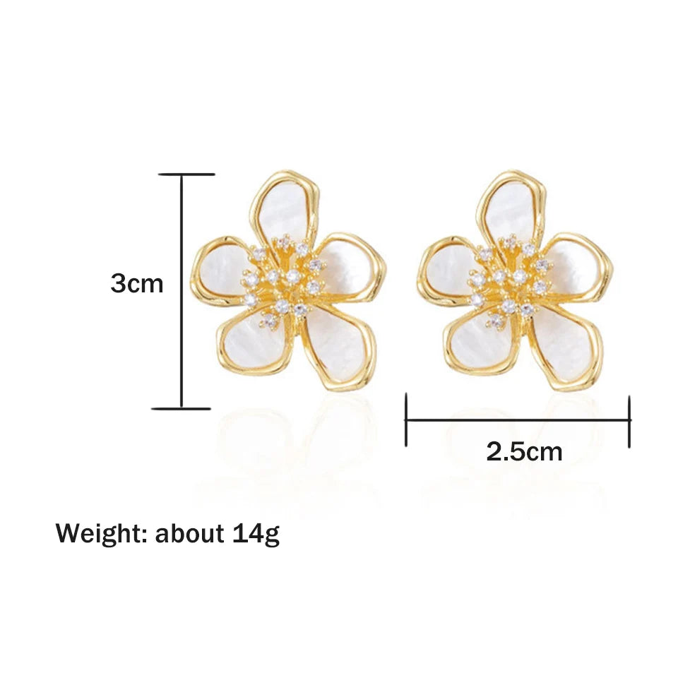 ZAKOL New Temperament Flower Earrings for Women Girls Sweet Korean