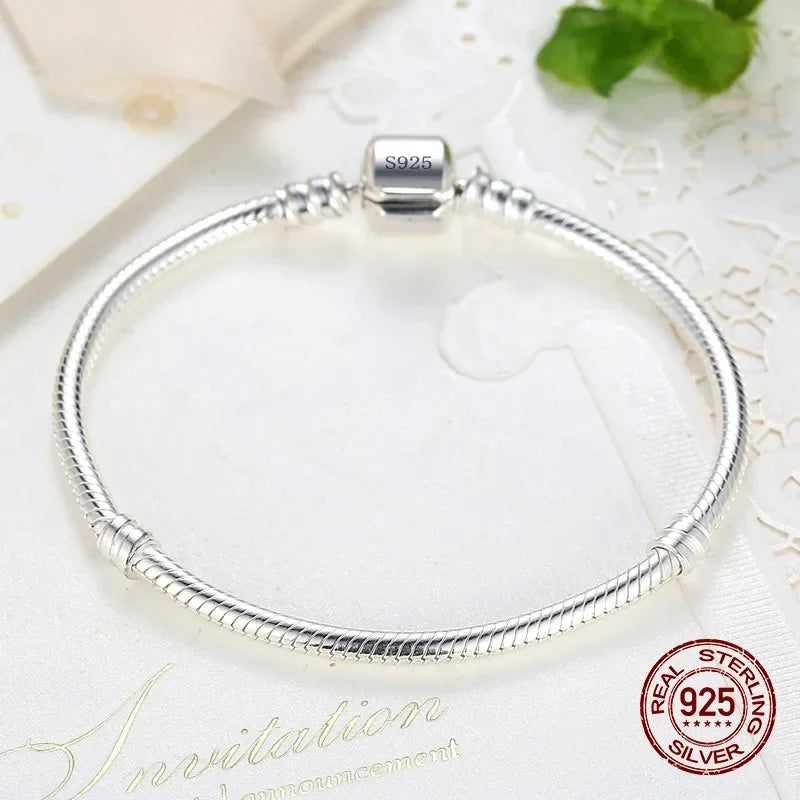 Handmade Original Fine Jewelry 925 Silver Charm Bracelet Soft Smooth