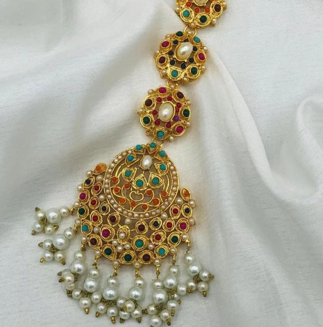 Bindiya Tika Matha Pati Head Piece Hair Jewelry/ Indian Pakistani Bridal Shaadi Jewelry / Sabyasachi Inspired