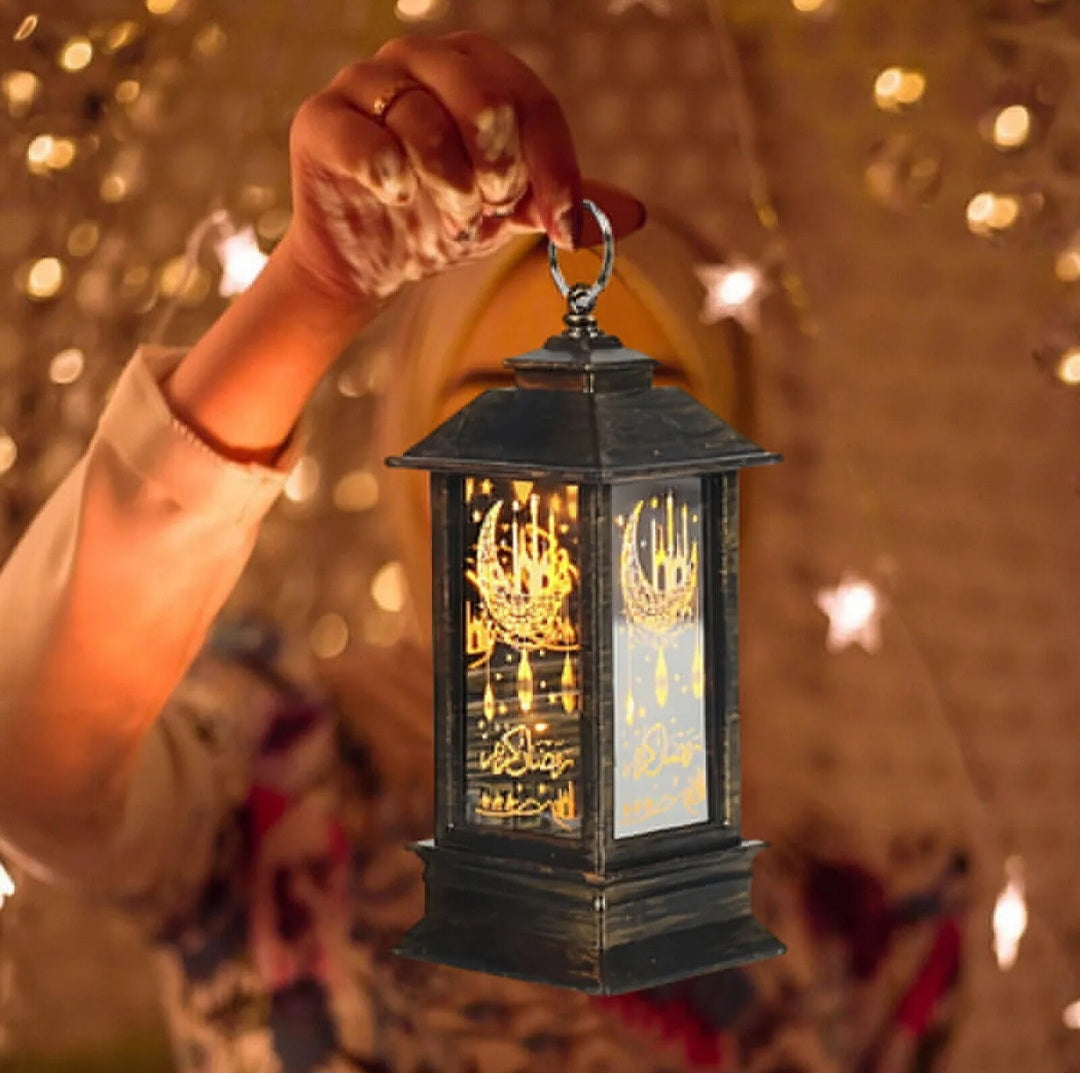 Ramadan Lantern Lamp Eid Mubarak LED Light Muslim Ornament Party Hanging Decor