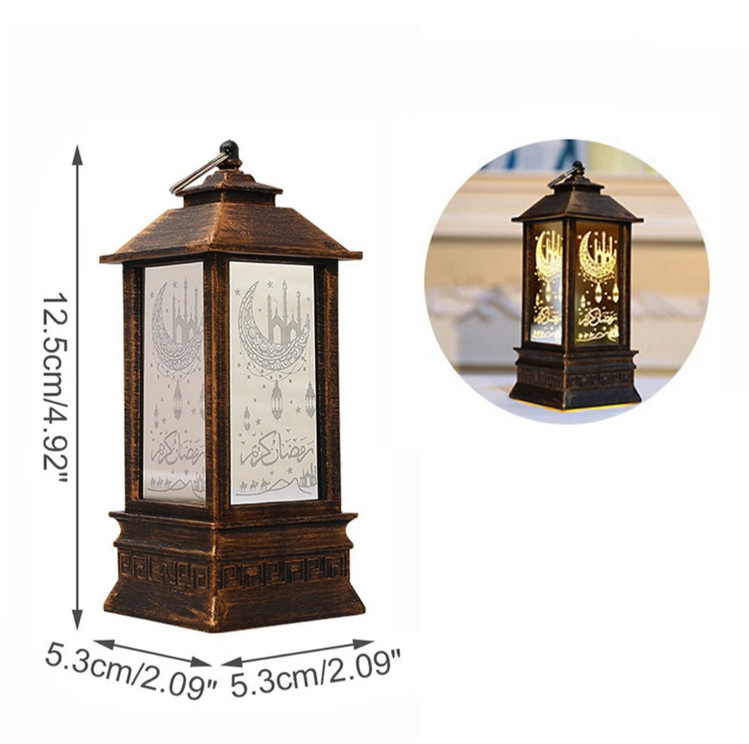 Ramadan Lantern Lamp Eid Mubarak LED Light Muslim Ornament Party Hanging Decor