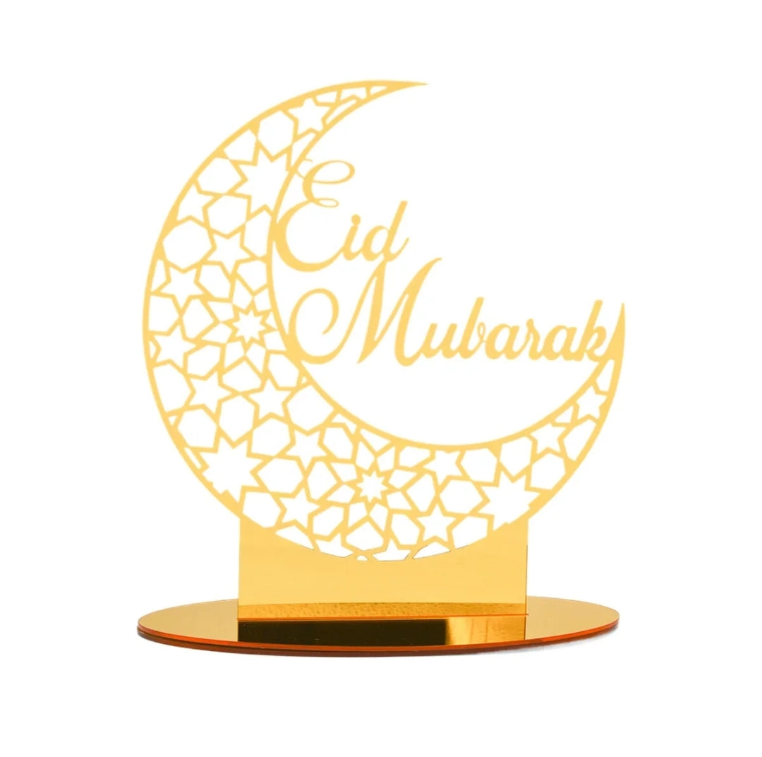 Ramadan Acrylic Eid Mubarak Decoration Table Decor LED Moon Islam || Ramadan Eid Decoration Tealight Stand, Decorate your own Tealight stand