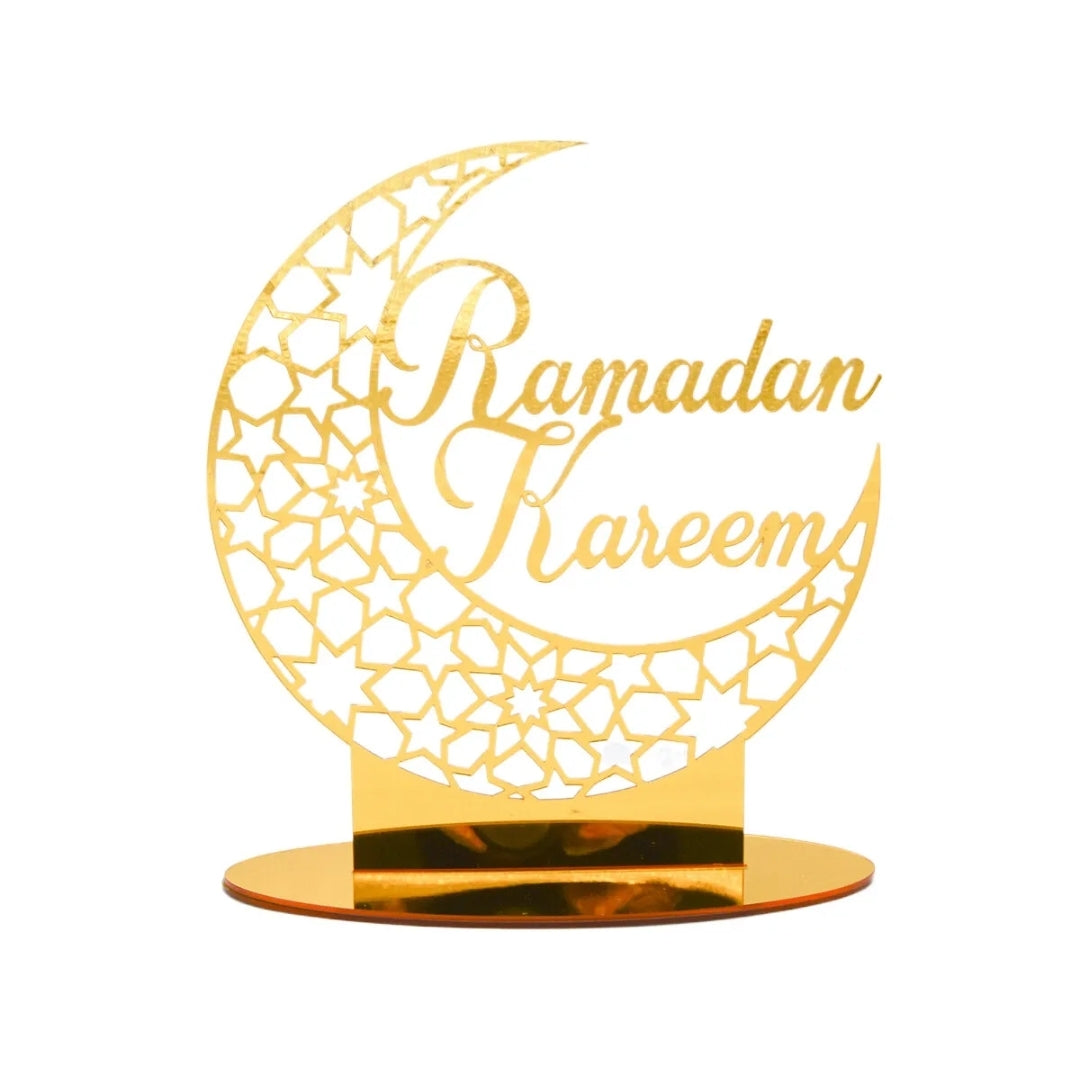 Ramadan Acrylic Eid Mubarak Decoration Table Decor LED Moon Islam || Ramadan Eid Decoration Tealight Stand, Decorate your own Tealight stand