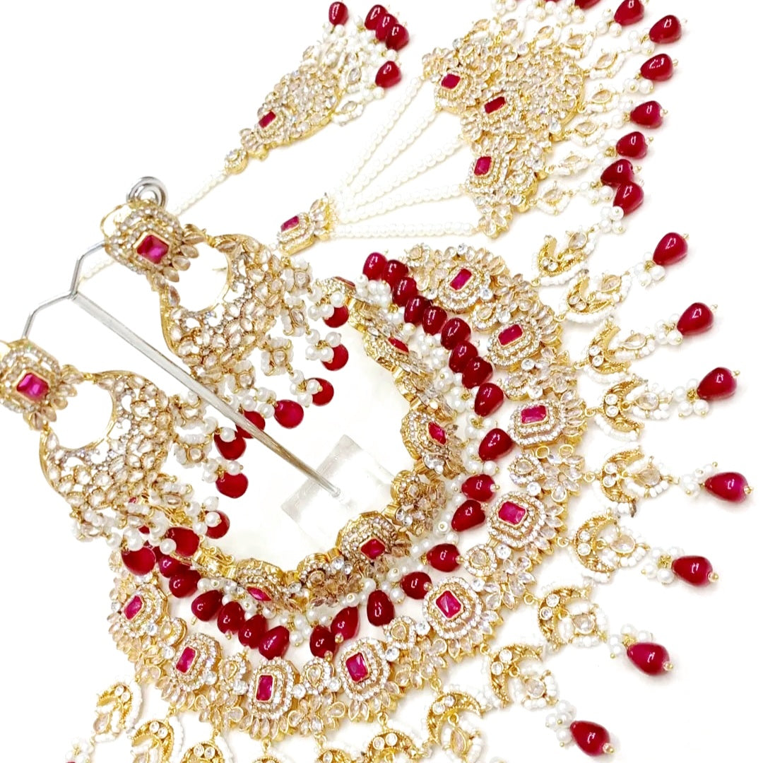 Jaipori Amrapali Double Necklace Bridal Set with Jhumar and Teeka || Perfect Jewellery Set for Wedding, Eid or any Occasion