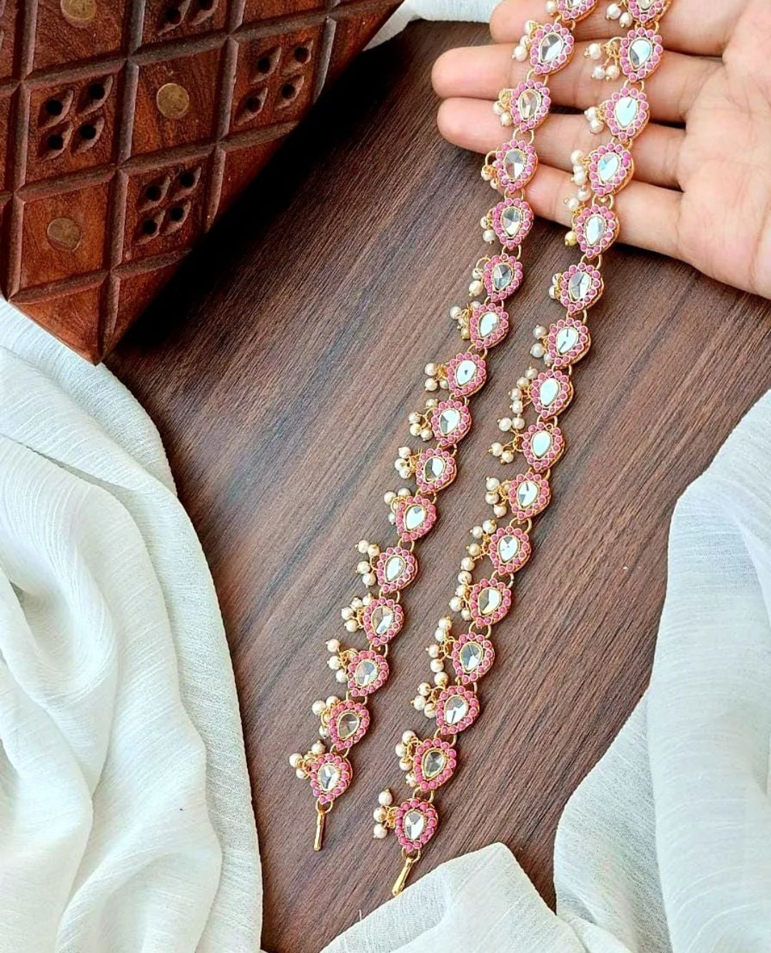 Pure Kundan Pazaib || Indian/ Pakistani/ Traditional Anklet Pair || Antique Gold Wedding Bridal Pazaib || Bollywood Jewelry, Ethnic Wear