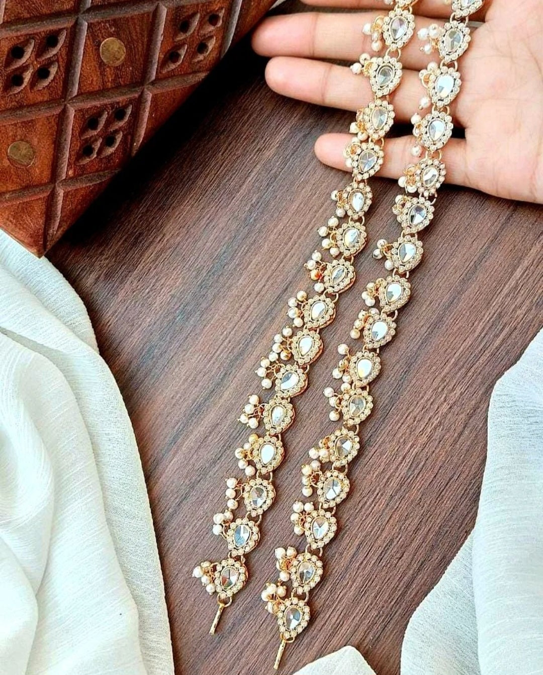 Pure Kundan Pazaib || Indian/ Pakistani/ Traditional Anklet Pair || Antique Gold Wedding Bridal Pazaib || Bollywood Jewelry, Ethnic Wear
