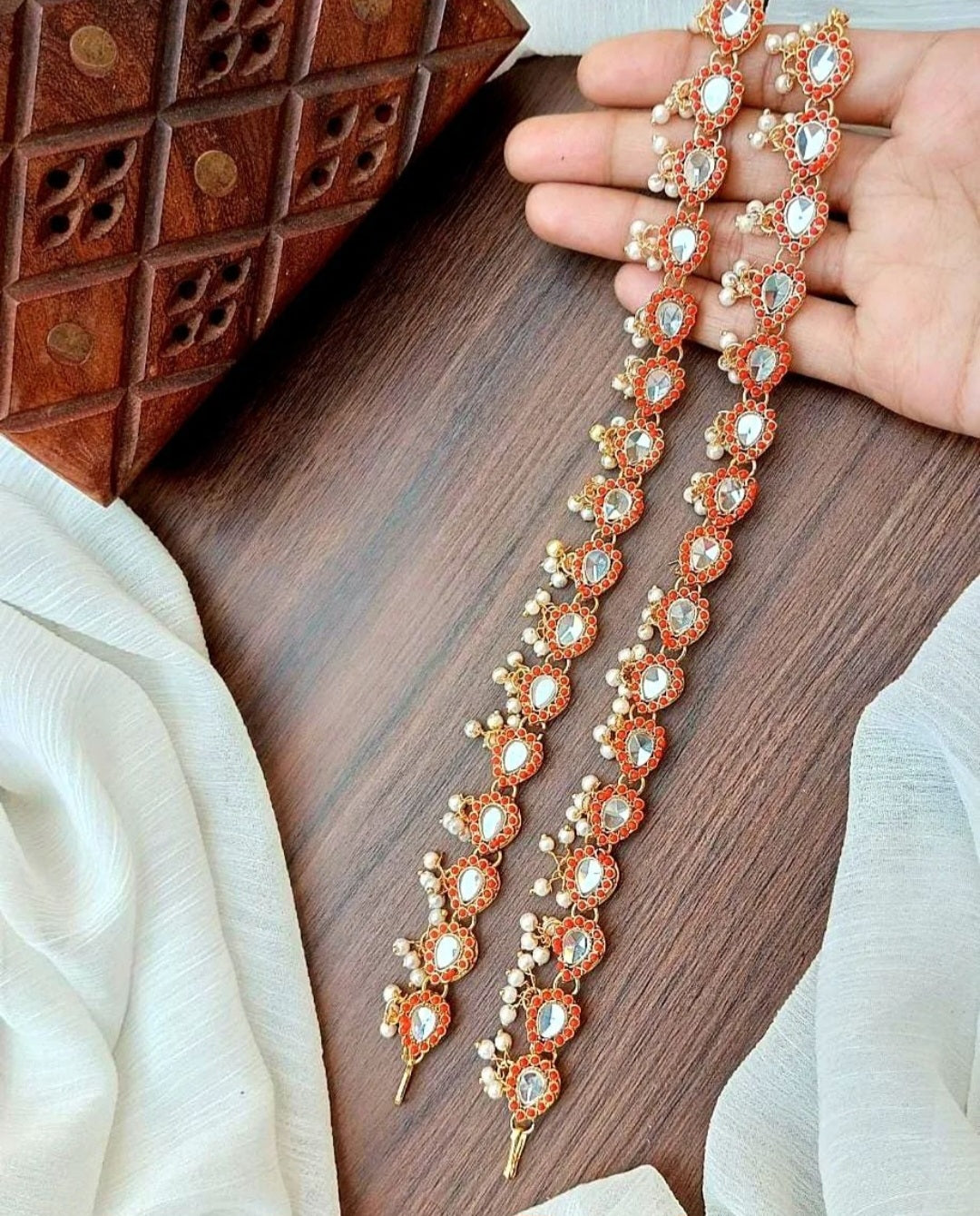 Pure Kundan Pazaib || Indian/ Pakistani/ Traditional Anklet Pair || Antique Gold Wedding Bridal Pazaib || Bollywood Jewelry, Ethnic Wear