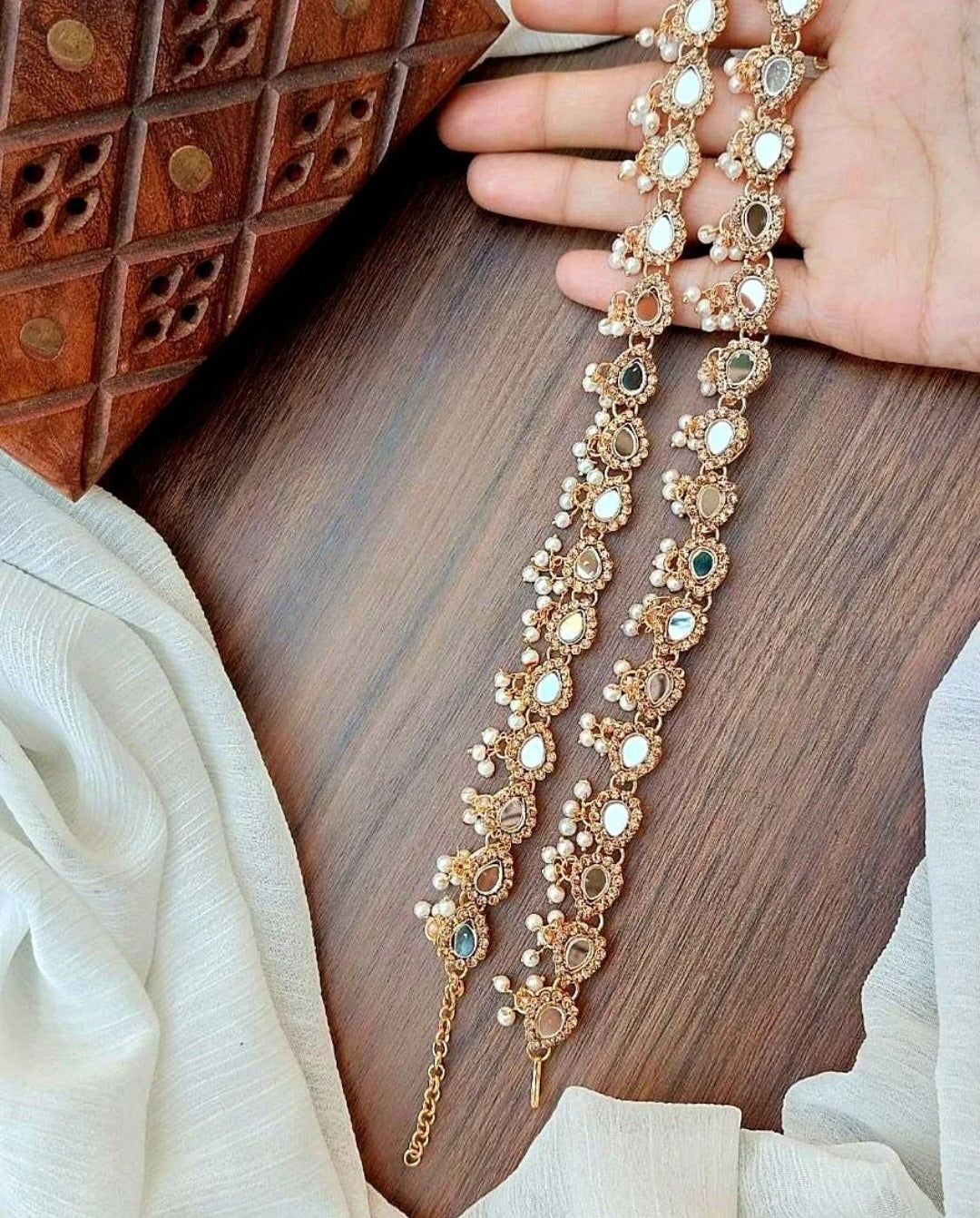 Pure Kundan Pazaib || Indian/ Pakistani/ Traditional Anklet Pair || Antique Gold Wedding Bridal Pazaib || Bollywood Jewelry, Ethnic Wear