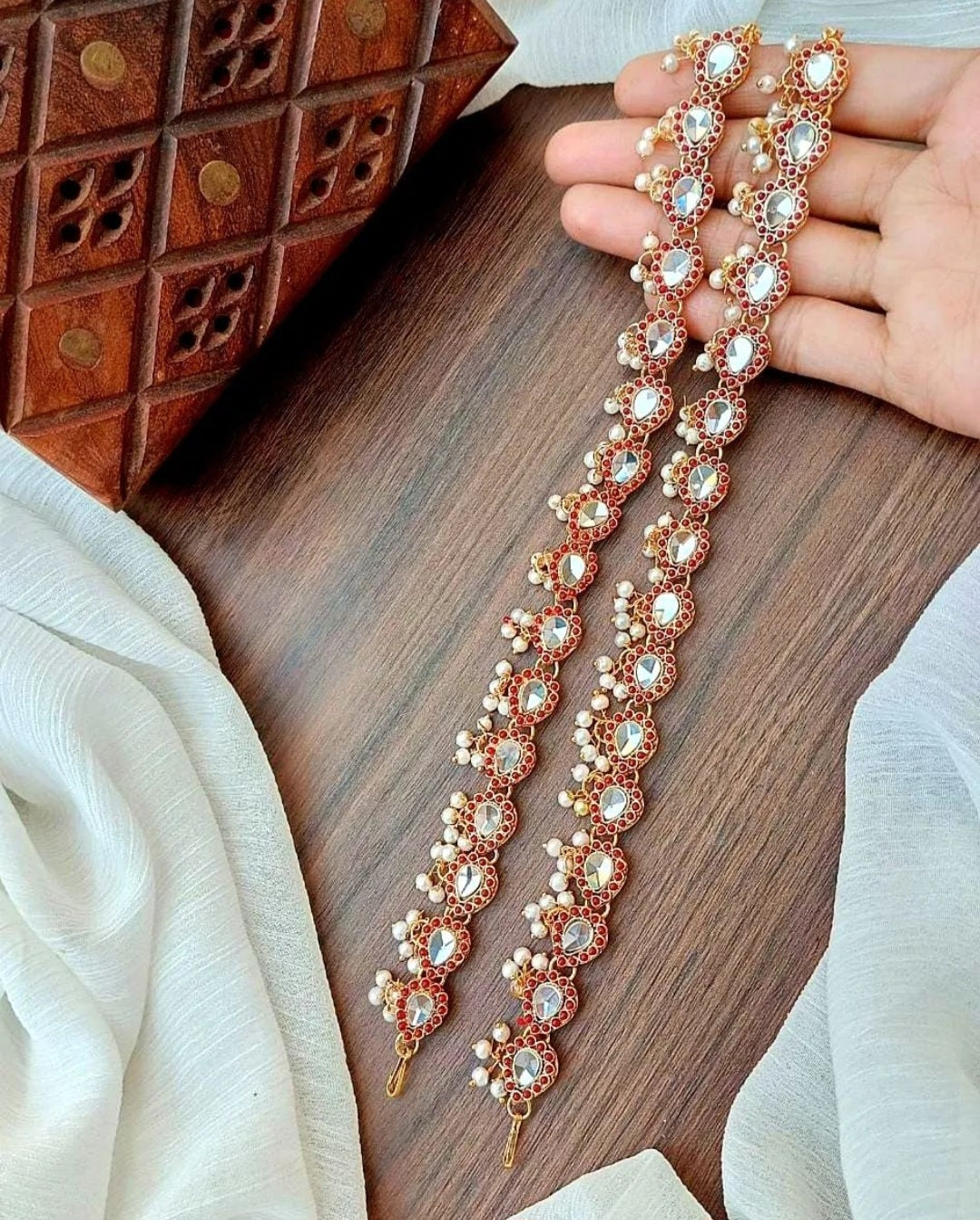 Pure Kundan Pazaib || Indian/ Pakistani/ Traditional Anklet Pair || Antique Gold Wedding Bridal Pazaib || Bollywood Jewelry, Ethnic Wear