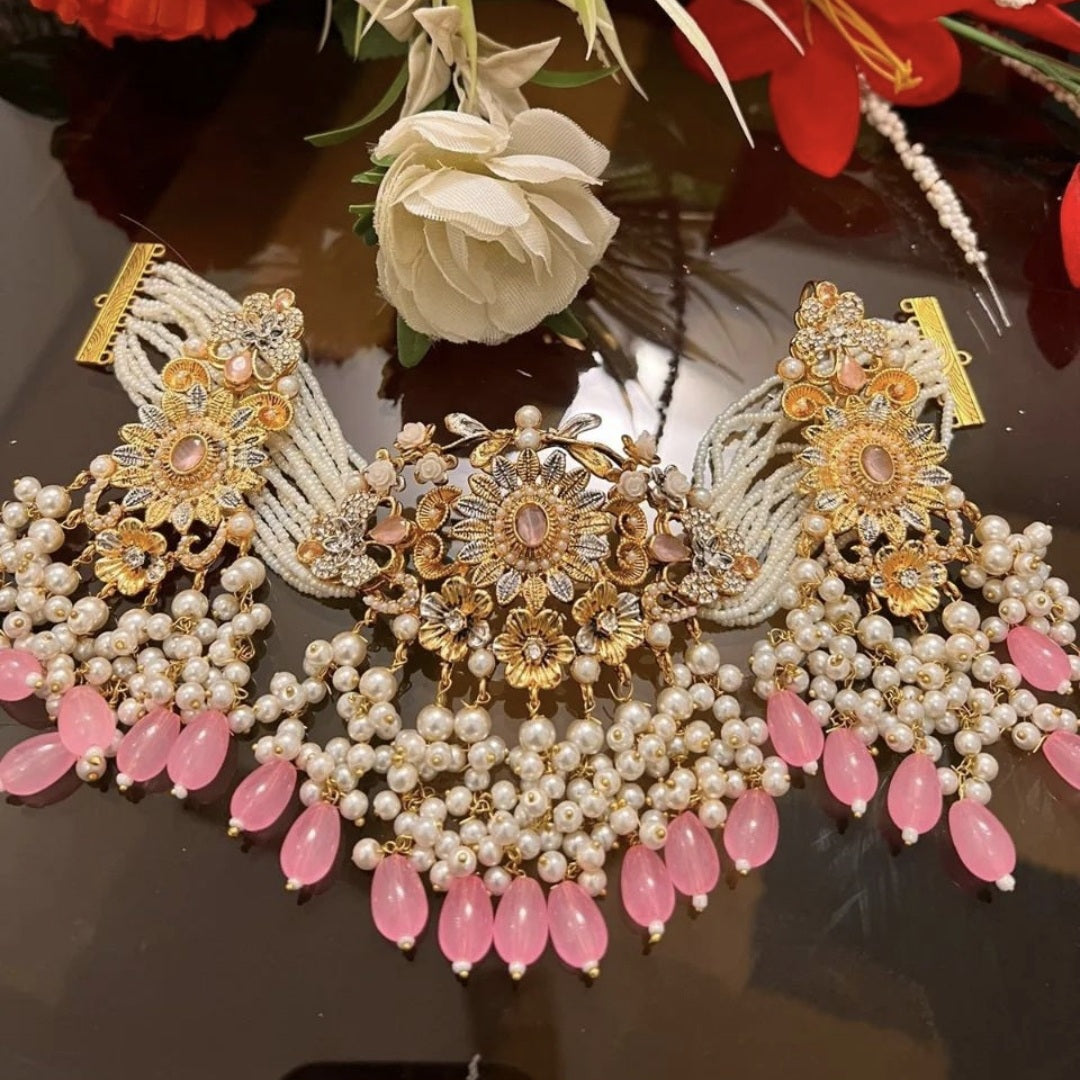 Multi Kundan Chokar Set || Pakistani/ Indian/ Asian Necklace Jhumka Bindi Set