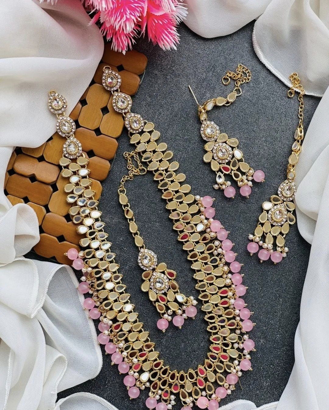 Nauratan Heavy Mala Set / Indian Pakistani Bridal Shaadi Wedding / Sabyasachi Bollywood/ Muslim Halal Fashion Islamic