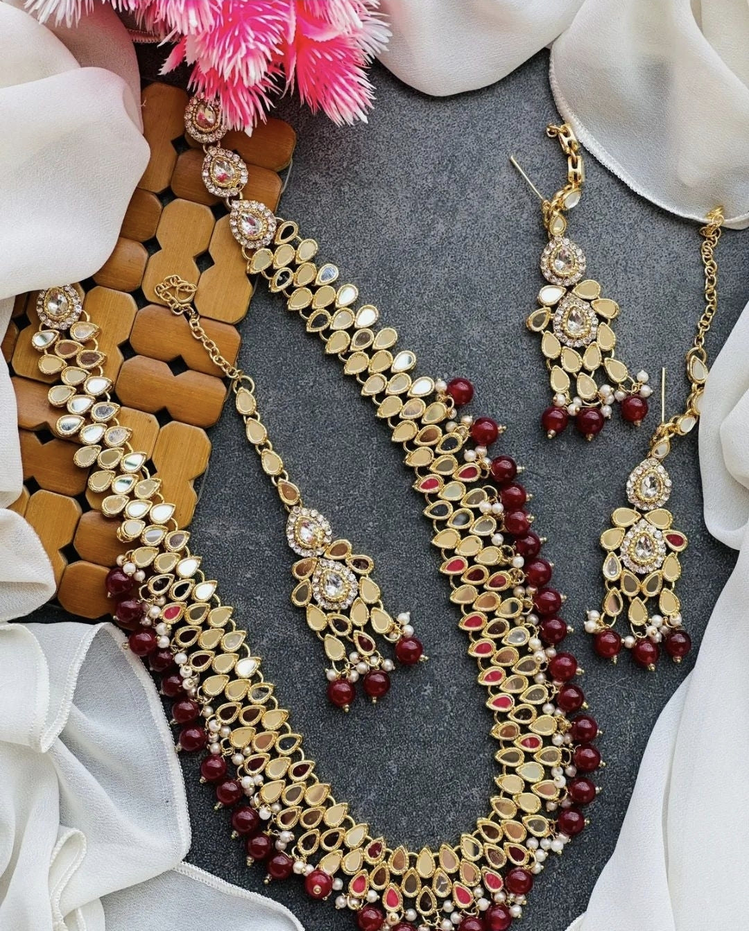 Nauratan Heavy Mala Set / Indian Pakistani Bridal Shaadi Wedding / Sabyasachi Bollywood/ Muslim Halal Fashion Islamic