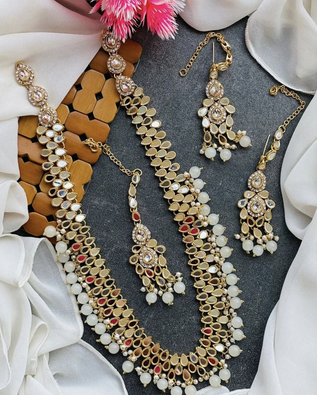 Nauratan Heavy Mala Set / Indian Pakistani Bridal Shaadi Wedding / Sabyasachi Bollywood/ Muslim Halal Fashion Islamic