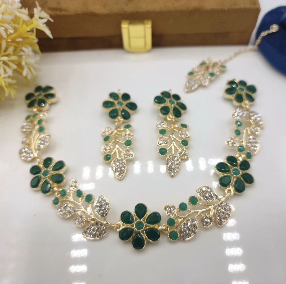 Pakistani/ Indian/ Asian Choker Set with Zirconia