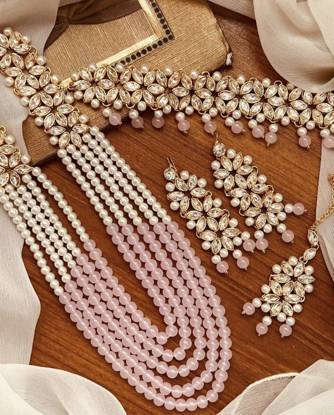 Asian Kundan Set || Kundan Choker Maala Set || Kundan Jhumkas with Choker and Mala