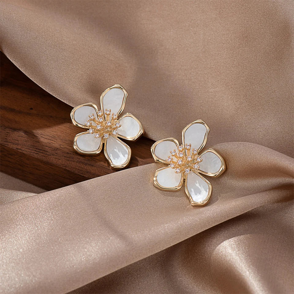 ZAKOL New Temperament Flower Earrings for Women Girls Sweet Korean