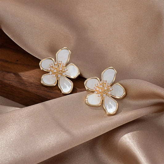 ZAKOL New Temperament Flower Earrings for Women Girls Sweet Korean