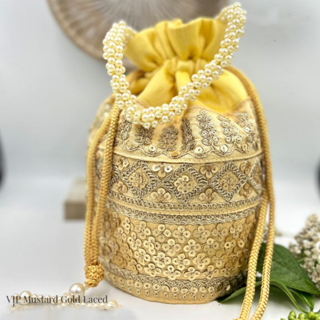 Indian Ethnic Potli Bag Handmade Wedding Embroidered Purse For Women Girls