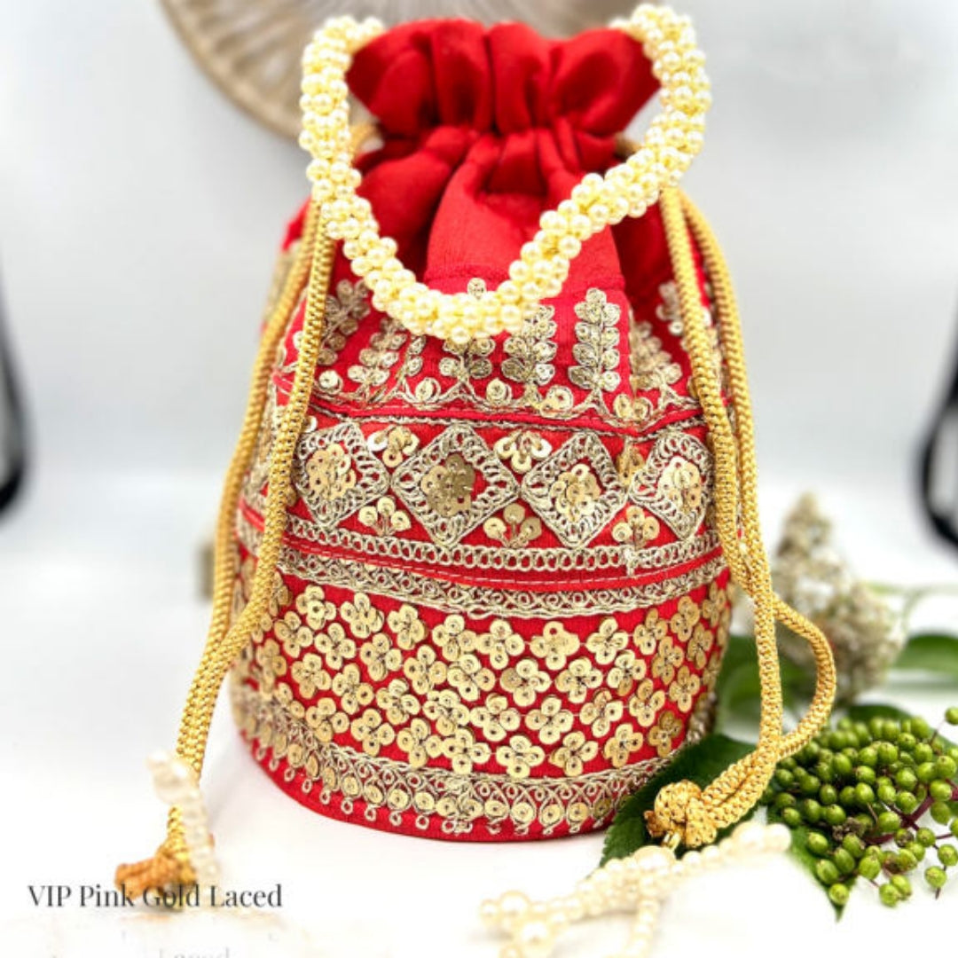 Indian Ethnic Potli Bag Handmade Wedding Embroidered Purse For Women Girls