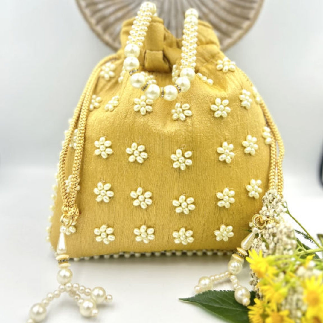 Potli bag, Wrist bag, Sling bag, Indian Wedding purse, Velvet drawstring Pouch bag, Valentines gift for her