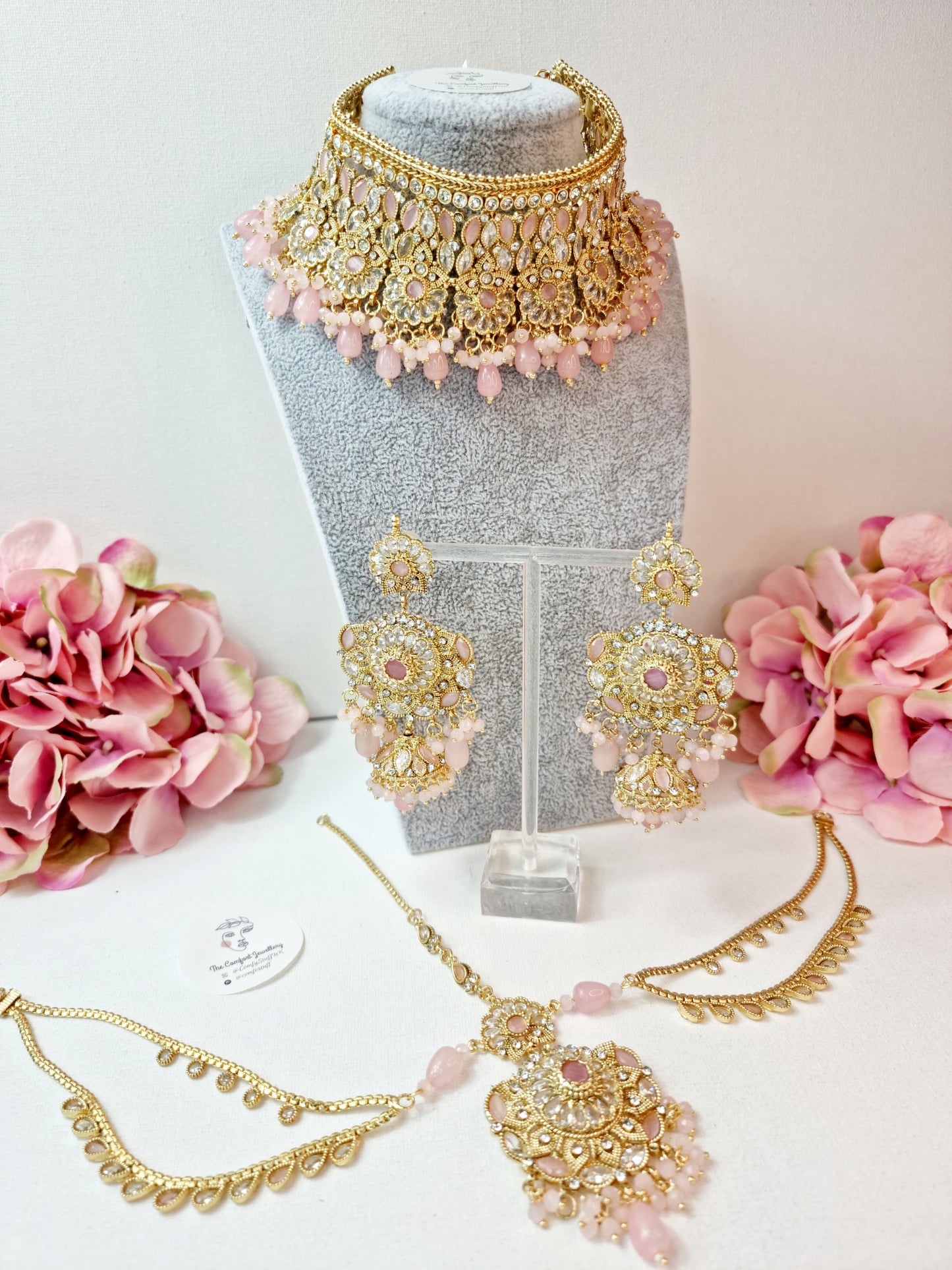 Heavy Bridal Jewellery Set / Indian Pakistani Set with Jhumar and Teeka Perfect for Wedding Wear