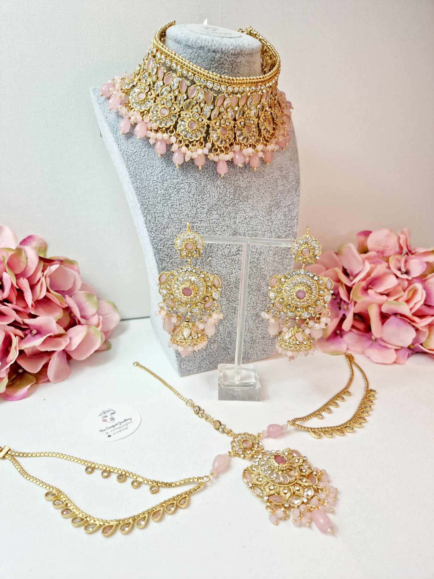 Heavy Bridal Jewellery Set / Indian Pakistani Set with Jhumar and Teeka Perfect for Wedding Wear