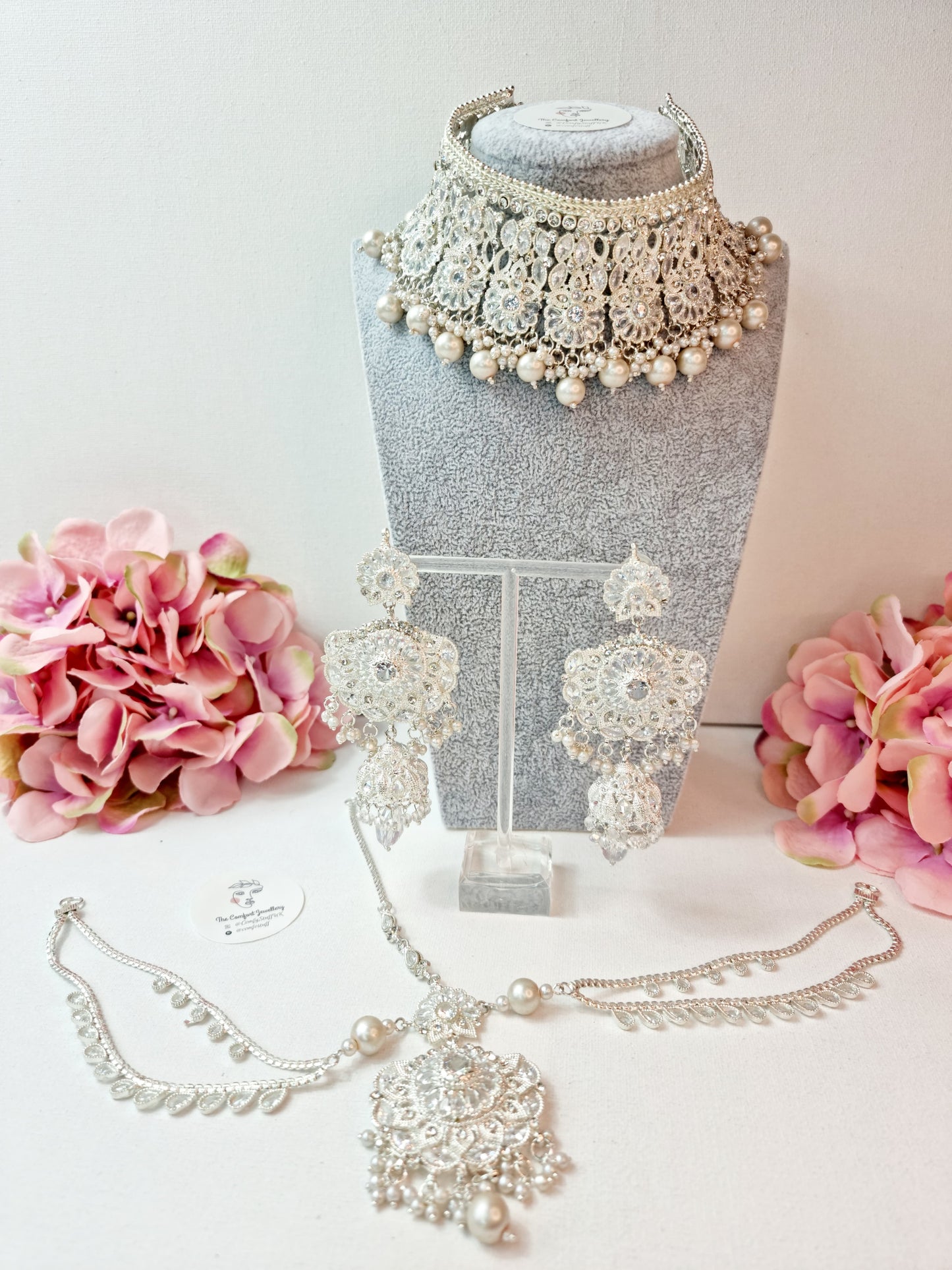 Heavy Bridal Jewellery Set / Indian Pakistani Set with Jhumar and Teeka Perfect for Wedding Wear