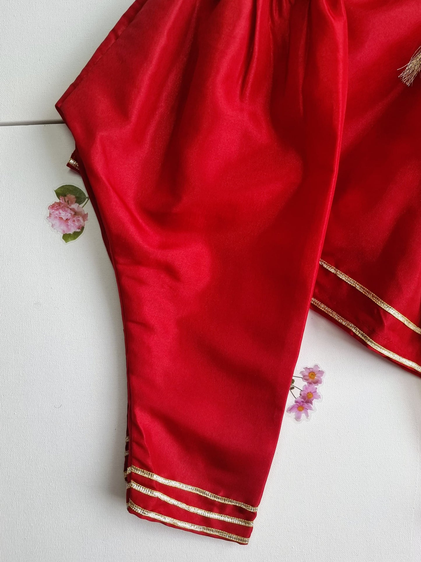 Indian Pakistani Dress | Red Chiffon Frock and Trouser | Shalwar Kameez | Girls Embroidered Suit Kids Ethnic Wear Perfect for Diwali & Eid