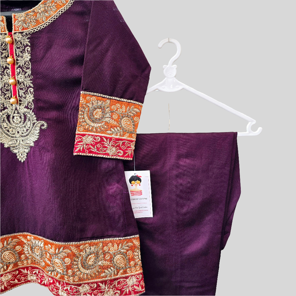 Baby Girl Embroidered Lawn Dress || Pakistani/ Indian and Asian Wedding, Party and Occasion Clothing || Kids Ethnic/ Formal Wear