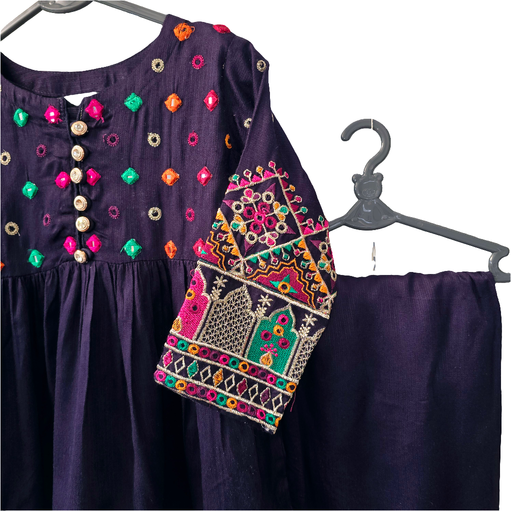 Kids Girls Velvet Trouser Frock 2 Piece