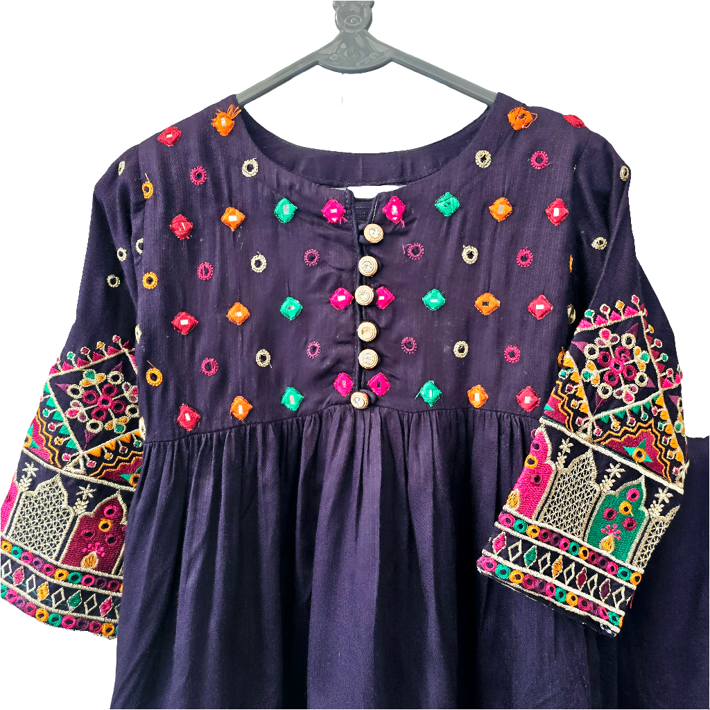 Kids Girls Velvet Trouser Frock 2 Piece