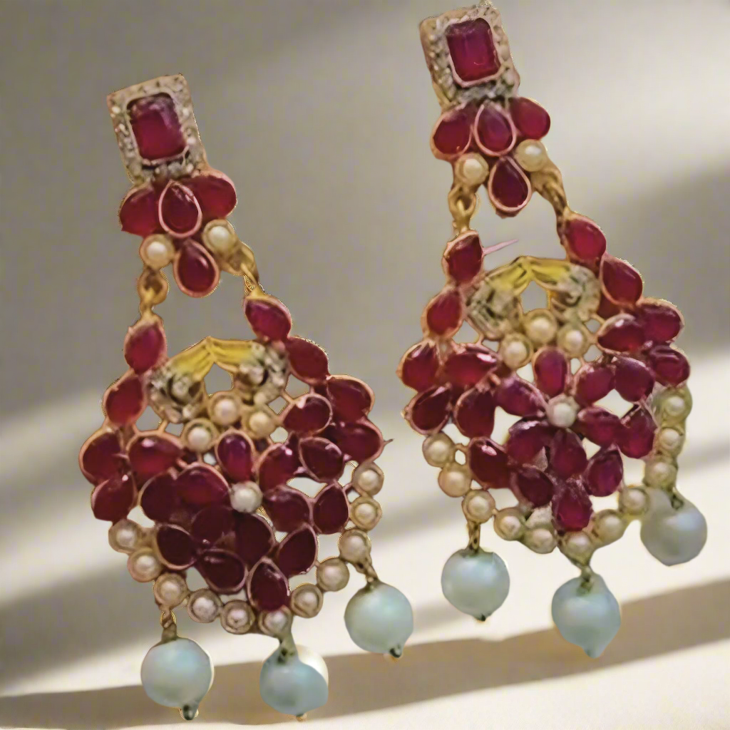 Pakistani Khundan Jewelry || Jhumka Earrings for Wedding and Party || Chandbali/Kundan Golden Earrings | Indian/Pakistani jewellery