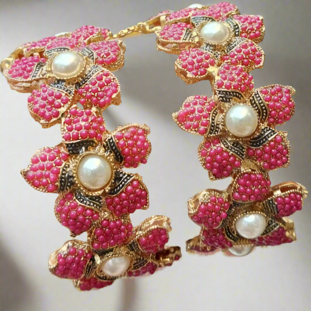 Bangle Openable Kara Set || Glod Plated Kara Pair || Bangles with Zircon Stones