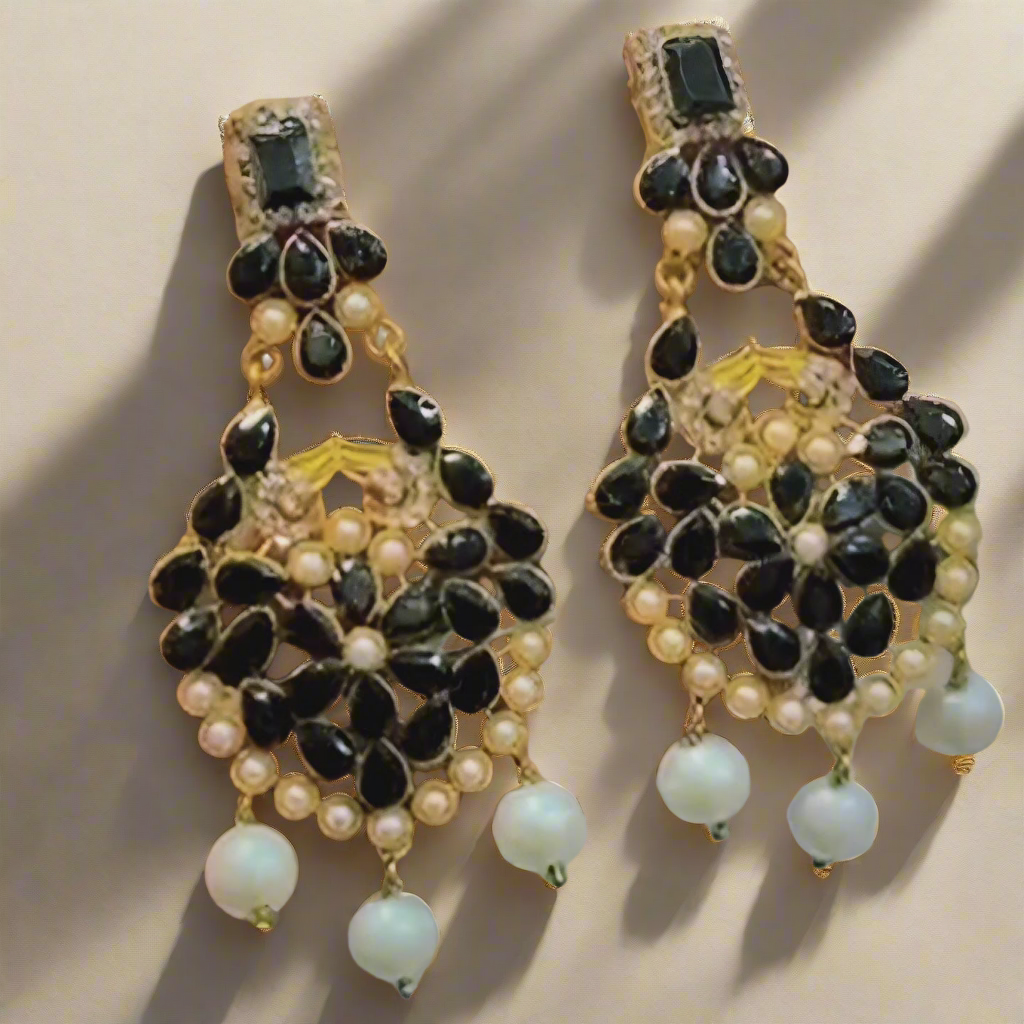 Pakistani Khundan Jewelry || Jhumka Earrings for Wedding and Party || Chandbali/Kundan Golden Earrings | Indian/Pakistani jewellery