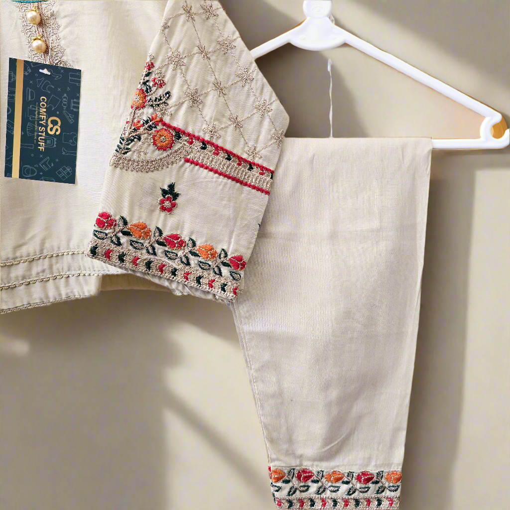 Baby Girl Embroidered Lawn Dress || Pakistani/ Indian and Asian Wedding, Party and Occasion Clothing || Kids Ethnic/ Formal Wear