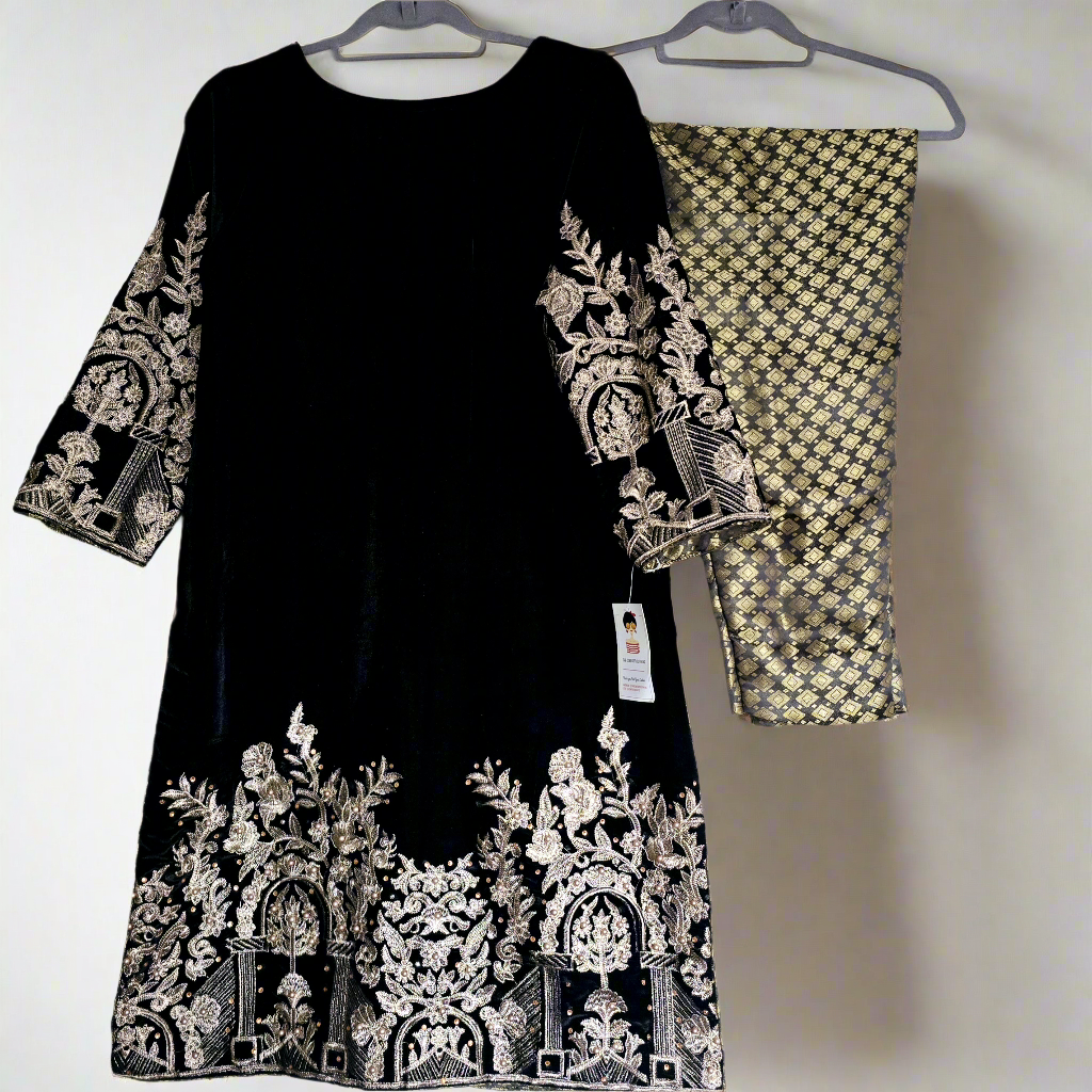 Velvet Shalwar Kameez Stitched Pakistani Indian Eid Dress