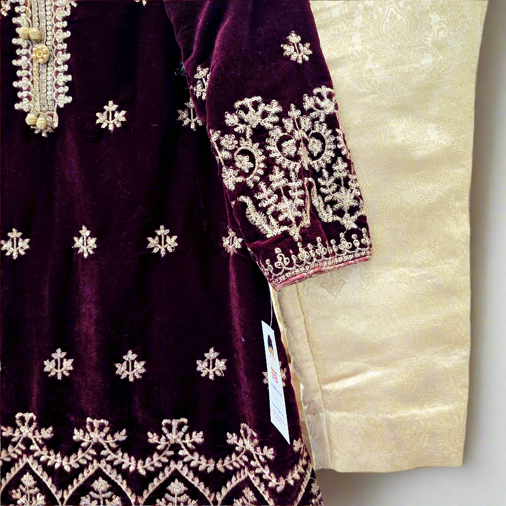 Velvet Shalwar Kameez Stitched Pakistani Indian Eid Dress