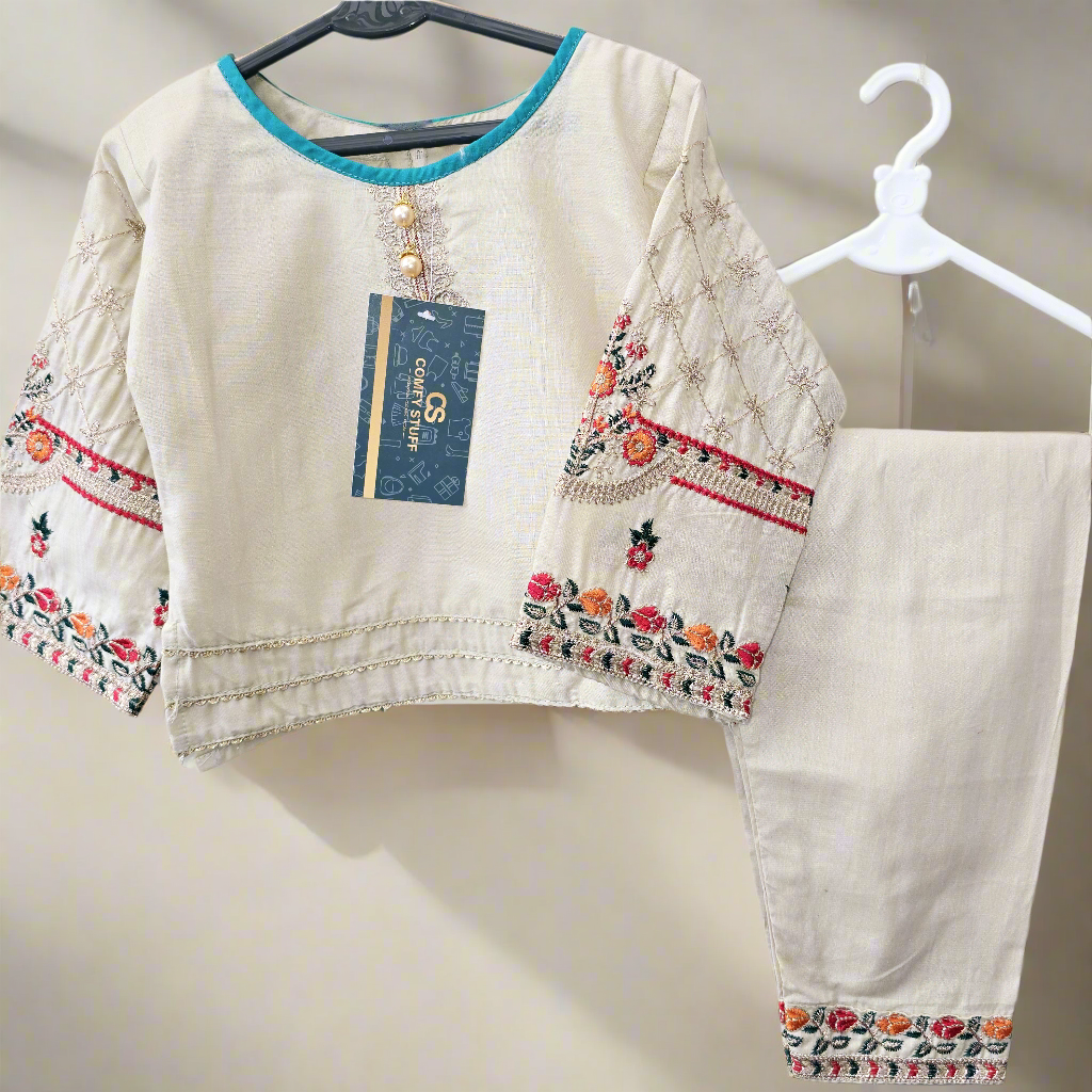 Baby Girl Embroidered Lawn Dress || Pakistani/ Indian and Asian Wedding, Party and Occasion Clothing || Kids Ethnic/ Formal Wear